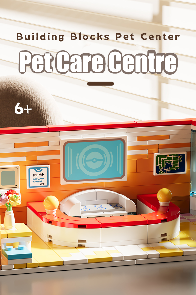 product cayi pet center mini room role playing building block set creative assemble bricks blocks custom moc educational toys for kids-55