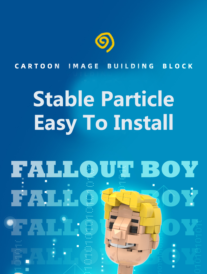 product cayi vault boy fallout boy building block set moc square head figure assembled building block set diy nano brick educational toy-57