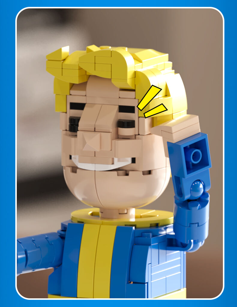 product cayi vault boy fallout boy building block set moc square head figure assembled building block set diy nano brick educational toy-61