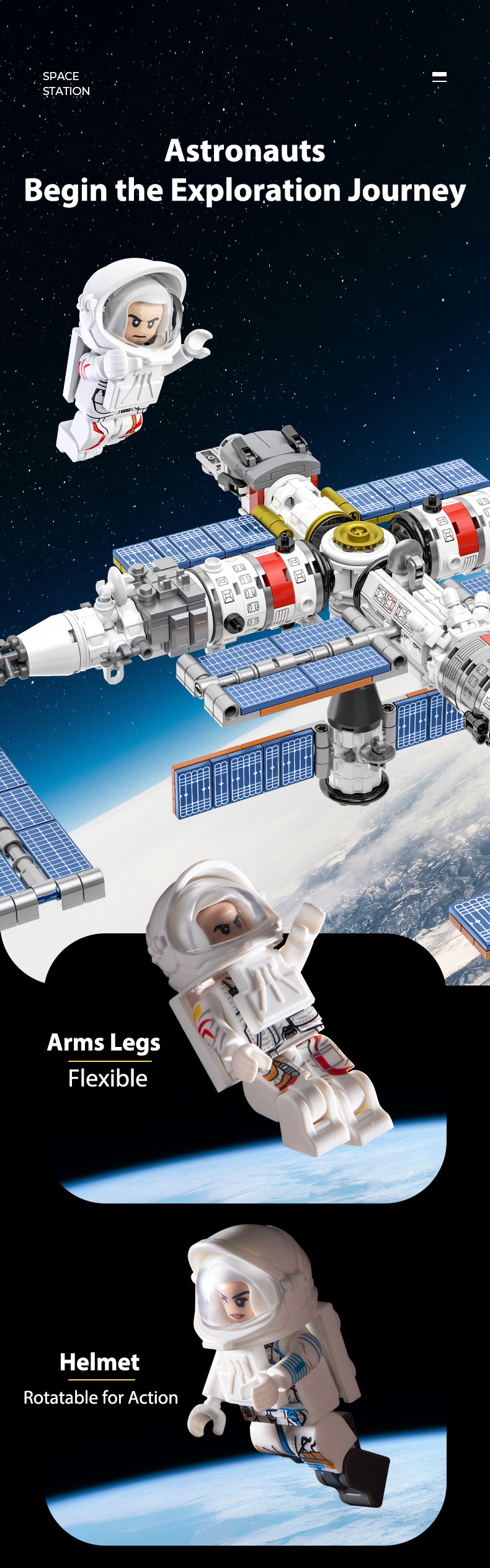 product cayi new tian gong space station building block set assembly international space bricks model diy educational toys kids 1022 pcs-60