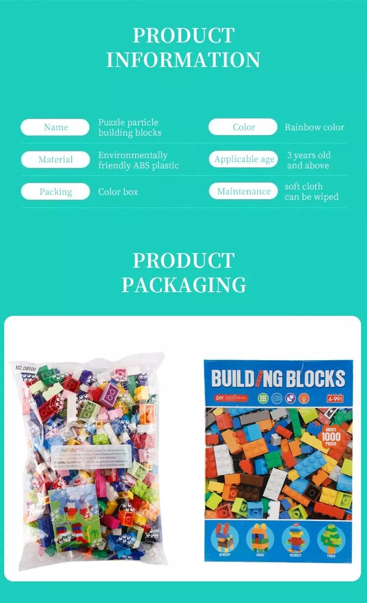 1000pcs blocks abs plastic bricks kids kit diy education compatible with small particles building block sets toys-60