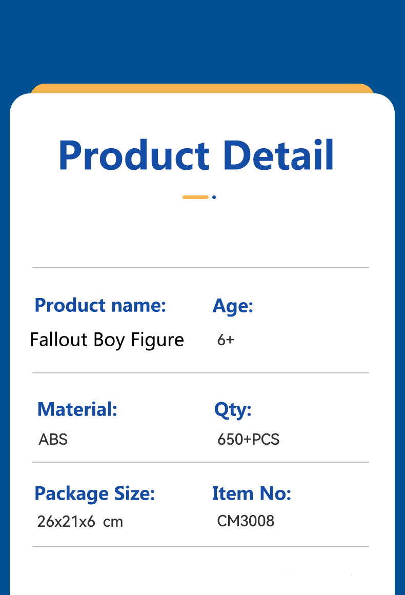 product cayi vault boy fallout boy building block set moc square head figure assembled building block set diy nano brick educational toy-63