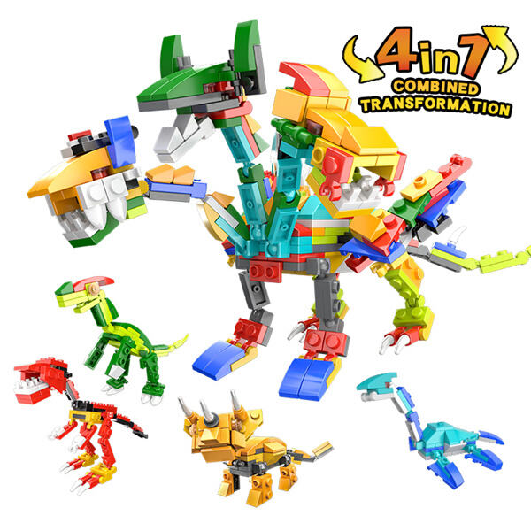 Imaginative Adventures with Building Blocks Dinosaur.