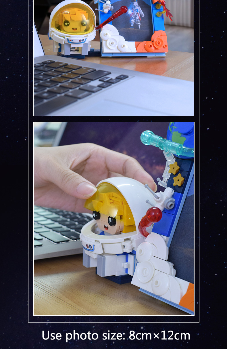 product cayi astronaut photo frame building blocks creative spaceman theme mobile phone bracket assembly bricks kids christmas gift toy-62