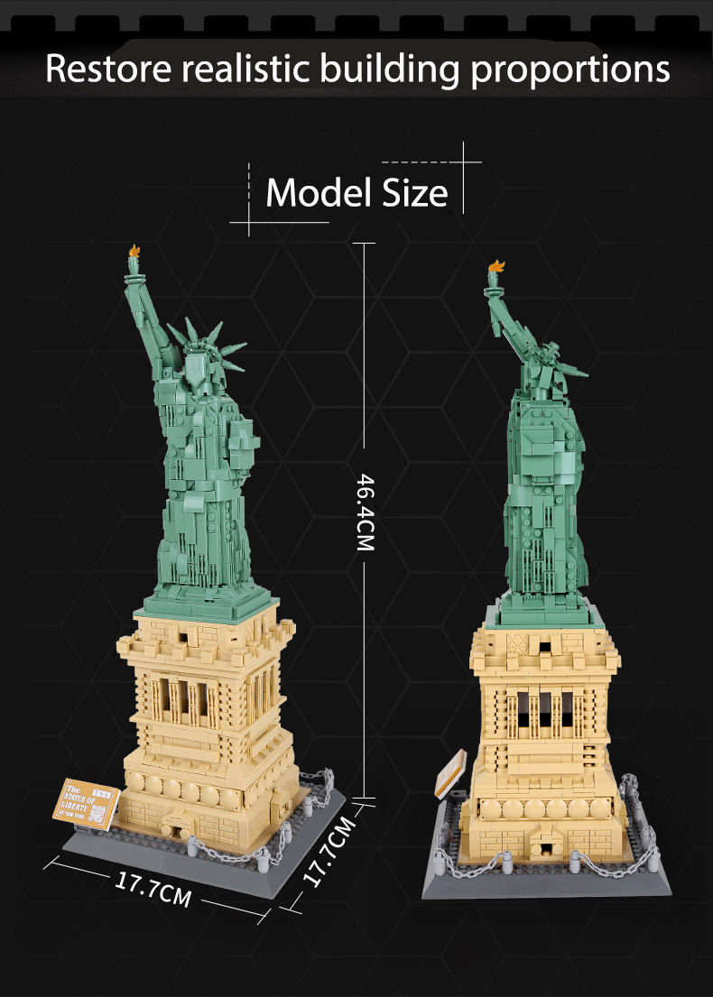 product the statue of liberty building block set landmark architecture brick toys education toys america famous building block toy 5227-59