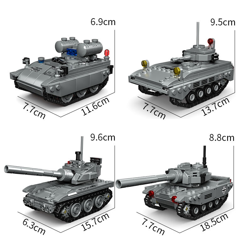 odm ww2 kids diy army military base building blocks sets mini model tank building block toys-60