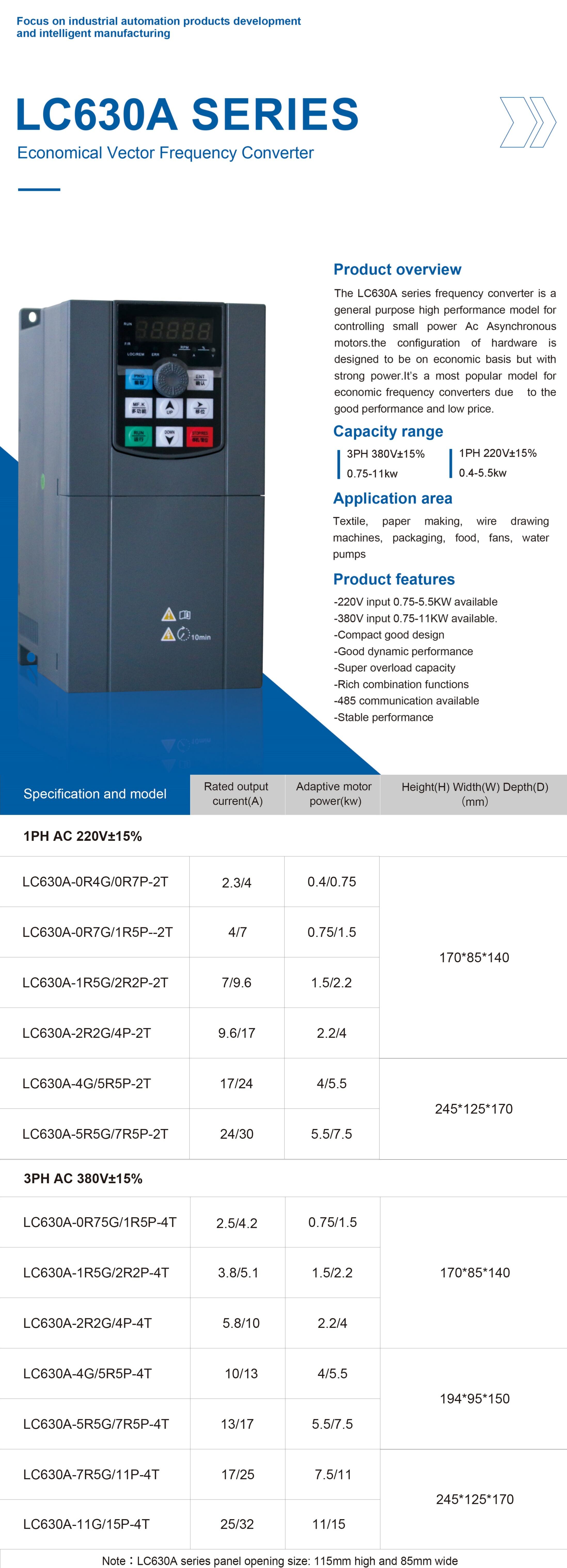 LC630 Compact inverter details