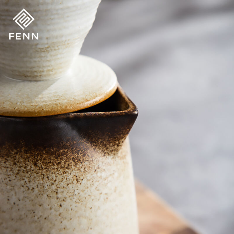 Other Travel Coffee Maker 620ML Vintage Handmade Stoneware Coffee Pot Dripper Filter Ceramic Espresso Pour Over Coffee Maker factory