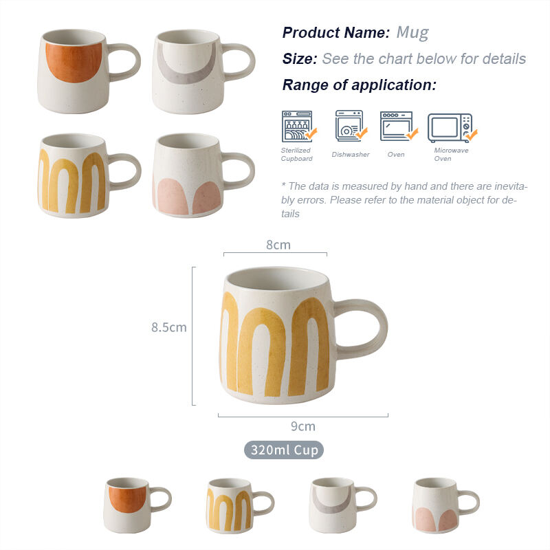 Environmentally Friendly Present Handmade Personalized Coffee Cup Rainbow Pattern Nordic Mug manufacture