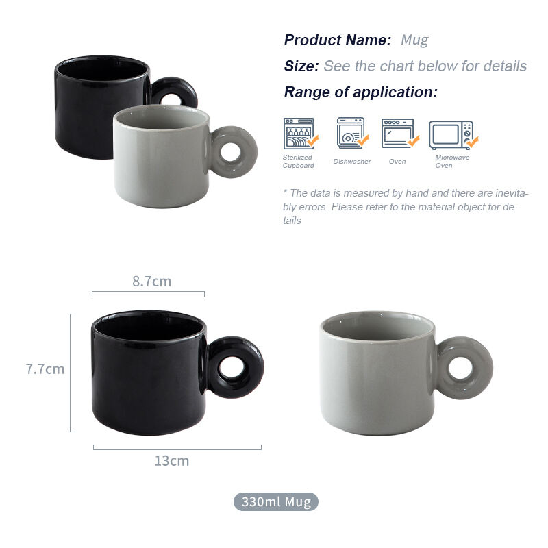 European Modern Glossy Gray Color Porcelain Oatmeal Cup Cappuccino Breakfast Tea Milk Cup Ceramic Coffee Mug manufacture