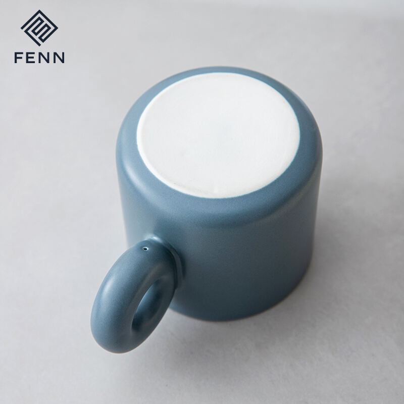 Promotion Modern Custom Round Thick Handle Ceramic Nordic Matte Glaze Porcelain Coffee Mug For Mom Present manufacture