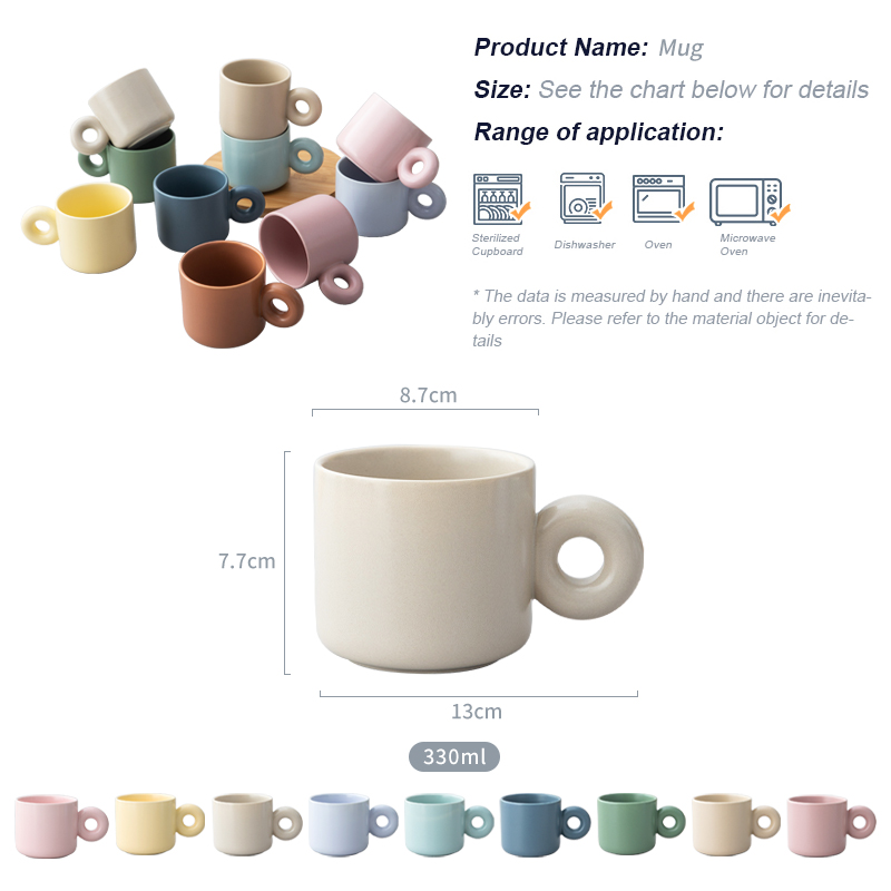 Promotion Modern Custom Round Thick Handle Ceramic Nordic Matte Glaze Porcelain Coffee Mug For Mom Present supplier