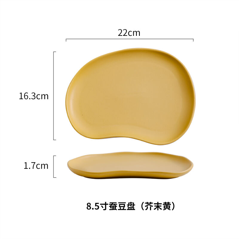 Irregular shape cheap dishes plates fancy catering shallow dinner salad cake cute ceramic dinner plate for restaurant supplier