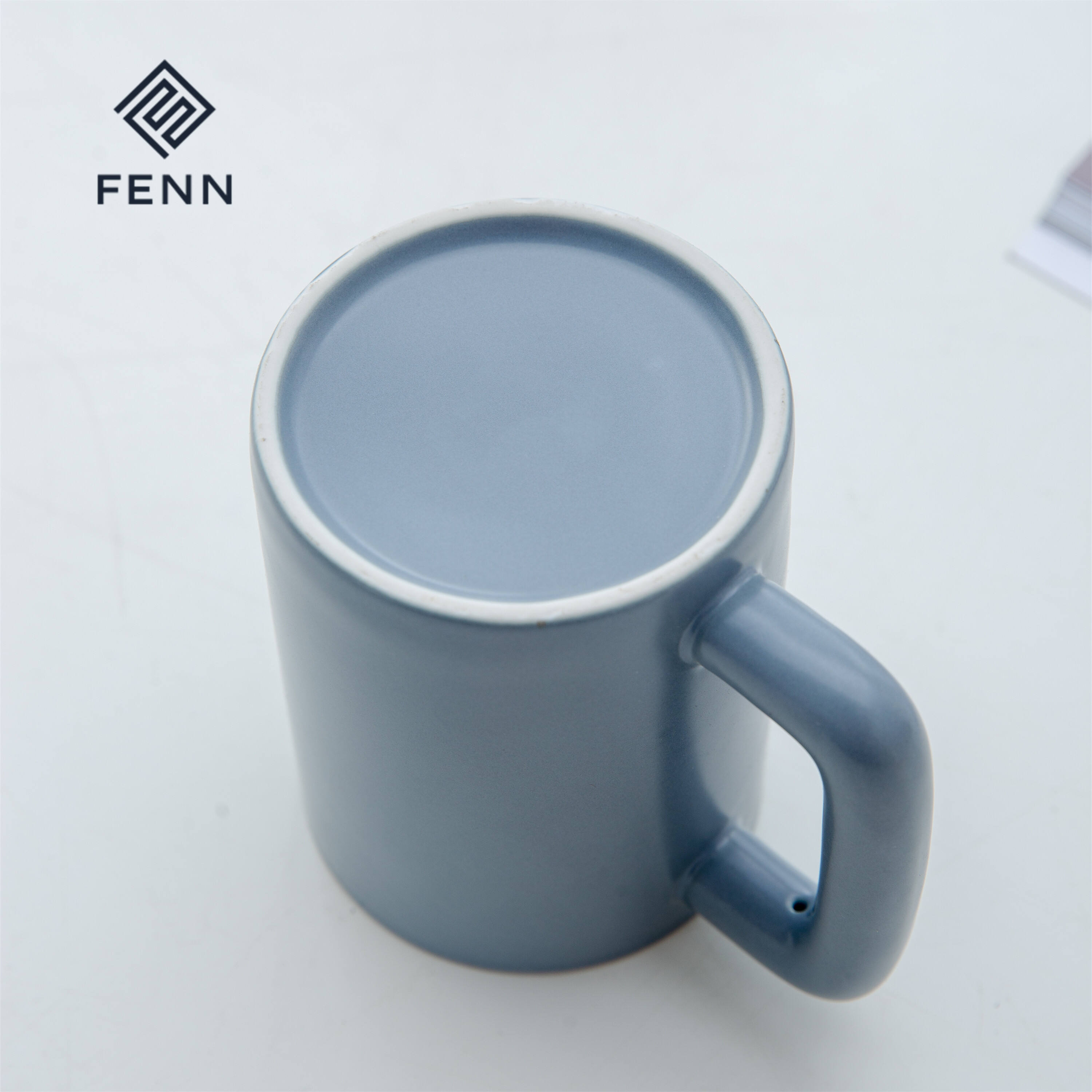 Modern Straight Shape Ceramic Large Capacity Coffee Tea Mug Thick Handle Custom Matte Pure Color Nordic Mug factory