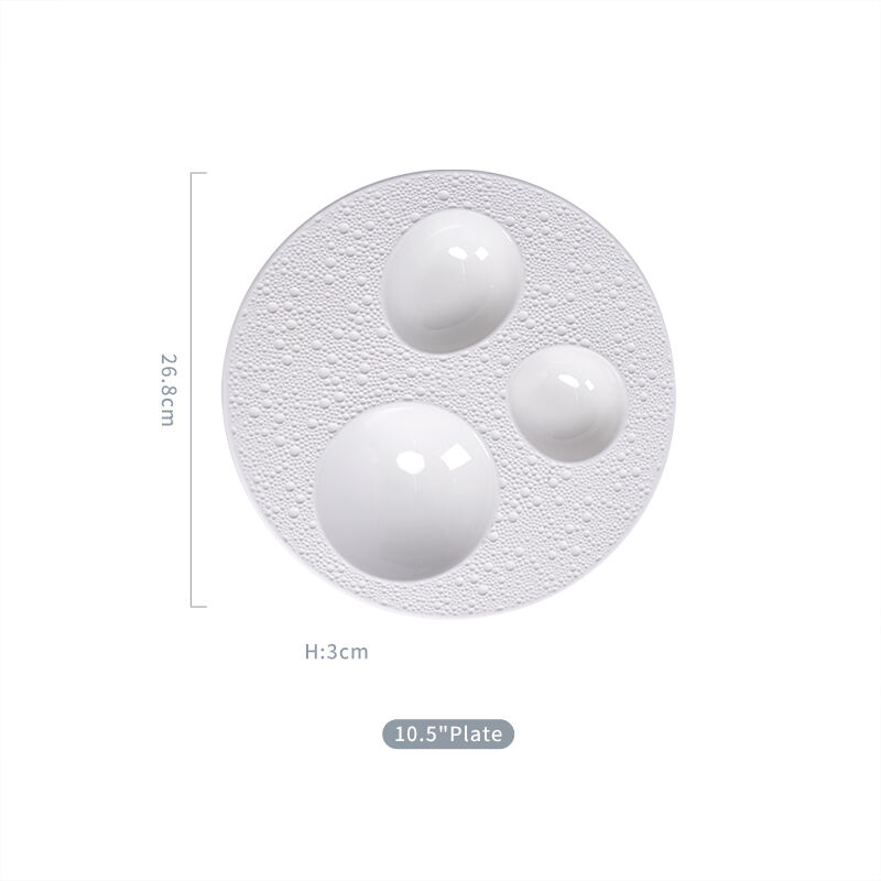 Unique Shape Nordic White Porcelain Egg Shape Lunar Surface Soup Platter Hotel Restaurant Used Wholesa Ceramic Appetizer plate factory