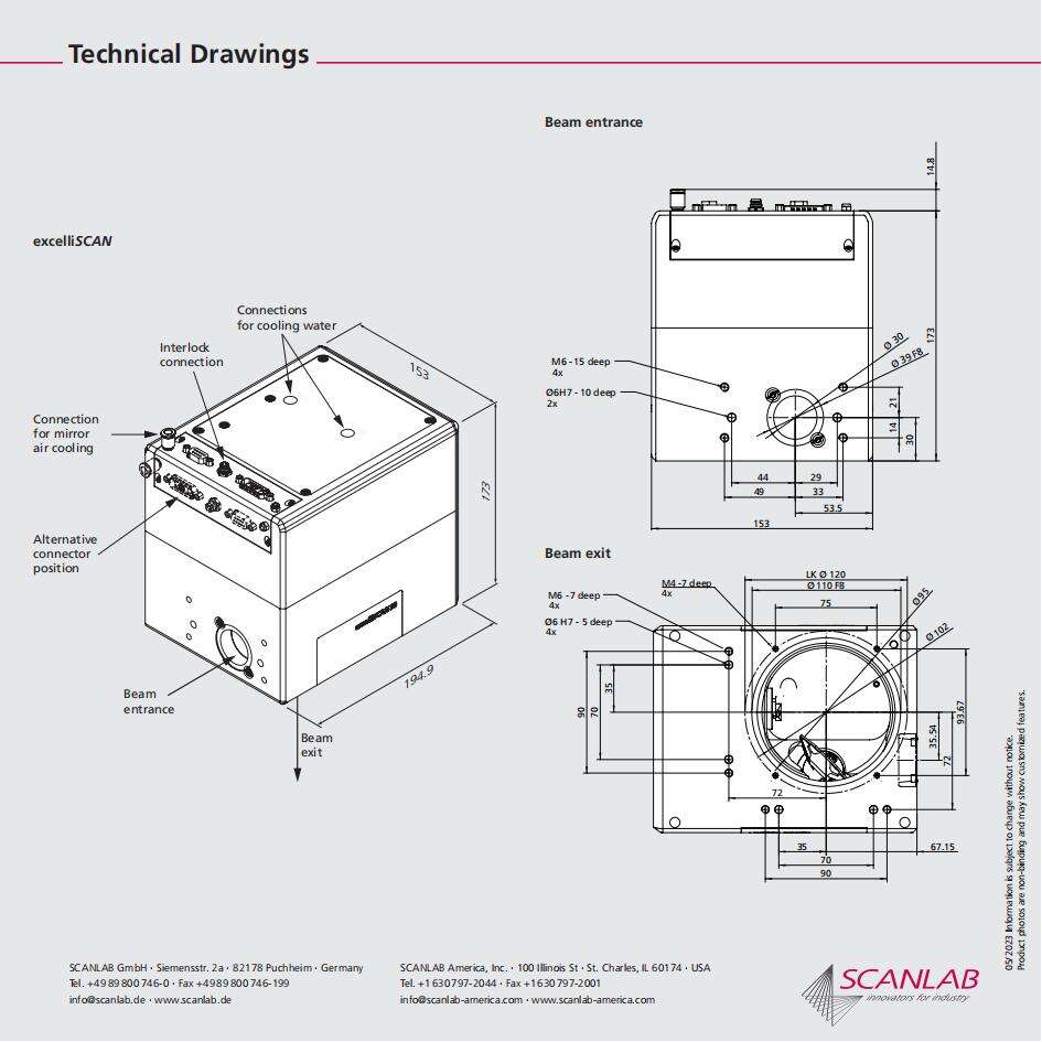 Scanlab Premium Scan heads for laser welding cutting cleaning excelliscan14 excelliscan20 532nm 1064nm manufacture