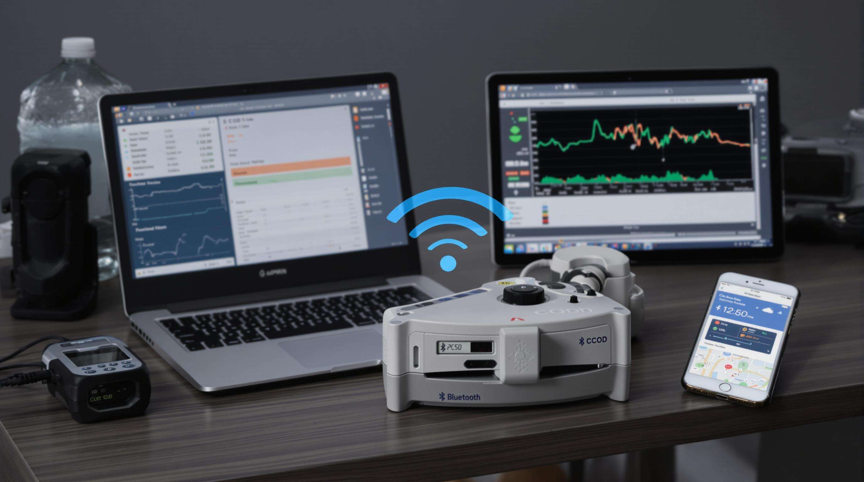 Portable COD analyzer connected wirelessly to digital devices for automated data logging and analysis