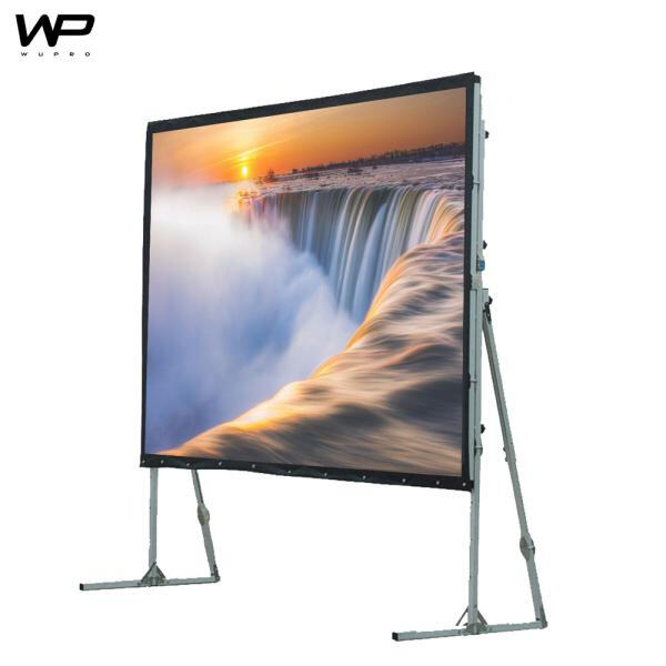Bring the big screen experience to your backyard with a portable projector and screen