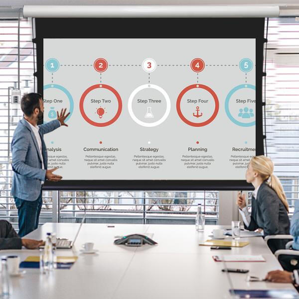 3) "Simplify Meeting Setups with Easy-to-Install Conference Room Projector Screens