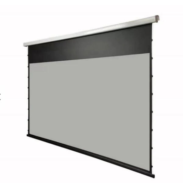 Create a sleek and professional presentation space by hanging your projector screen from the ceiling.
