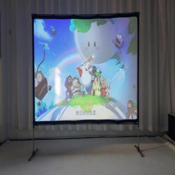 Enhance your next backyard BBQ with a large, high-quality outdoor projection screen