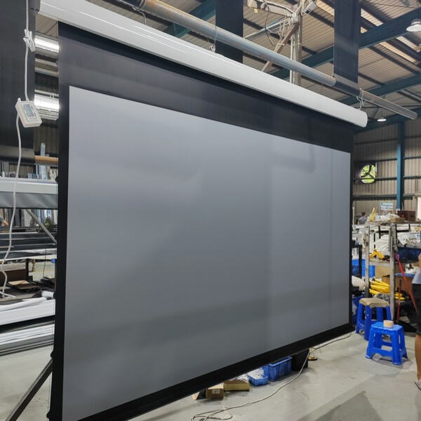 Easily adjust the height of your projector screen to achieve the perfect viewing angle with a ceiling-mounted option.