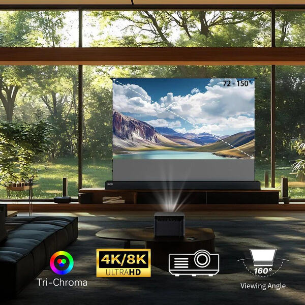 Create unforgettable outdoor movie nights under the stars with a 150 inch projector screen