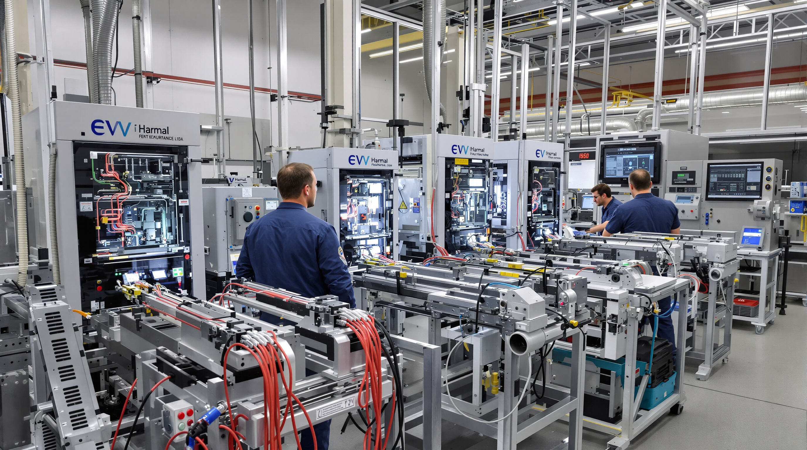 EV harnesses being tested in a laboratory with thermal cycles and diagnostic equipment