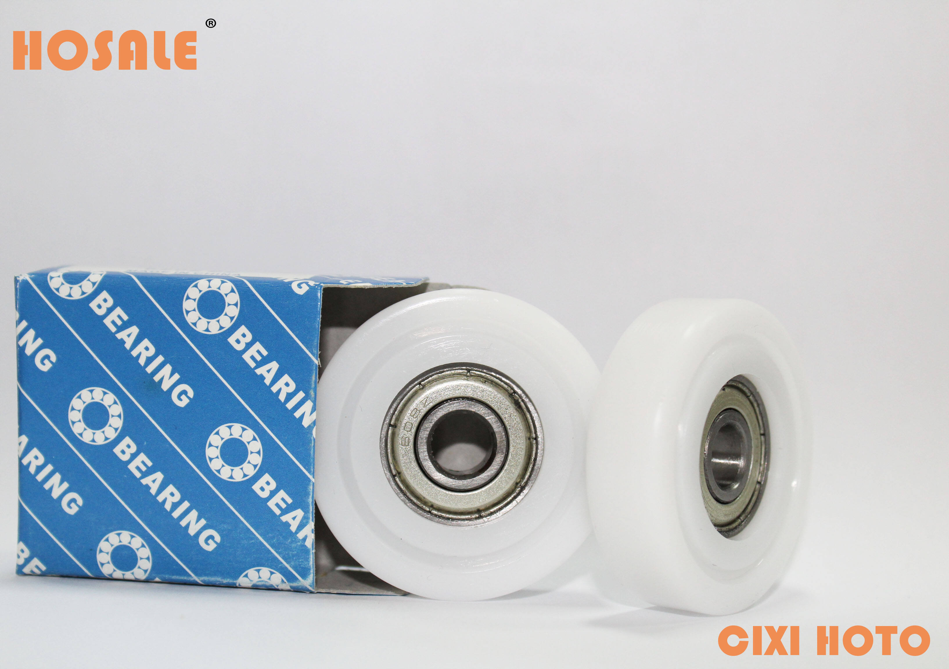 Pulley Wheel Roller PA66 with 30% Glass Fiber Nylon Coated Stainless Steel 440 Roller Wheel Bearing supplier