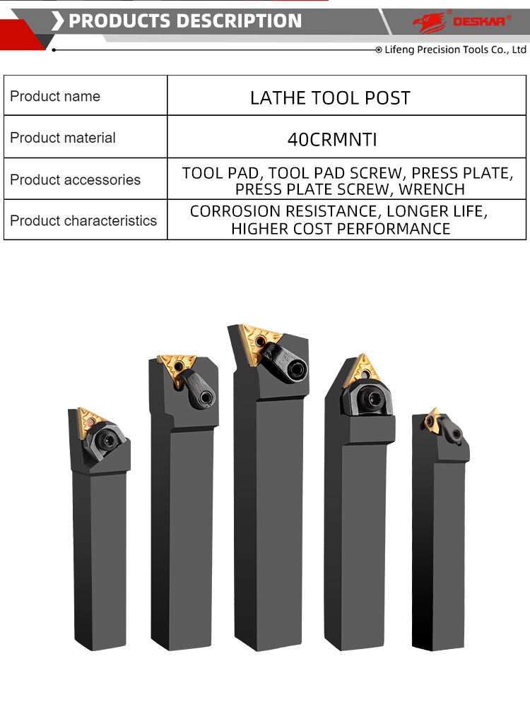 product deskar cnc tool holder with indexable external turning set carbide inserts for steel workpiece turning  lathe holder cnc cutting-3