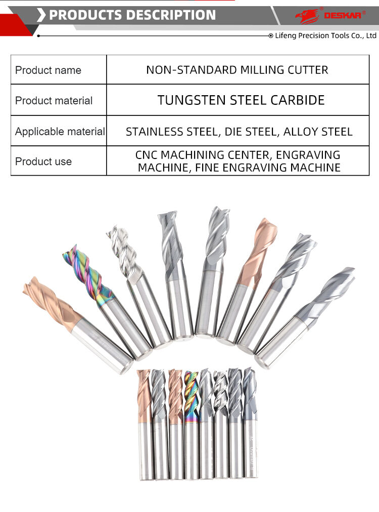 product deskar hrc45 hrc55 hrc65tungsten steel solid hard alloy end mill cnc carbide end milling cutter cnc tool factory customized-4