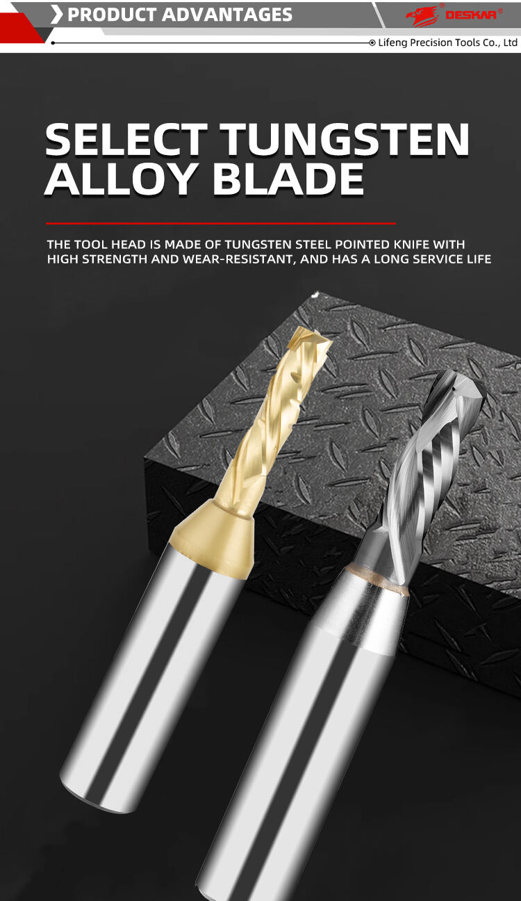 2 shank milling cutter engraving slotting woodworking for mdf plywood chipboard wood end mill-5