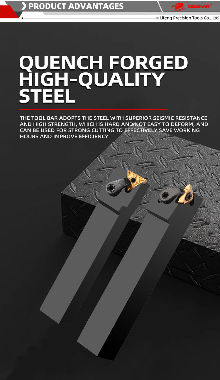 product deskar cnc tool holder with indexable external turning set carbide inserts for steel workpiece turning  lathe holder cnc cutting-4