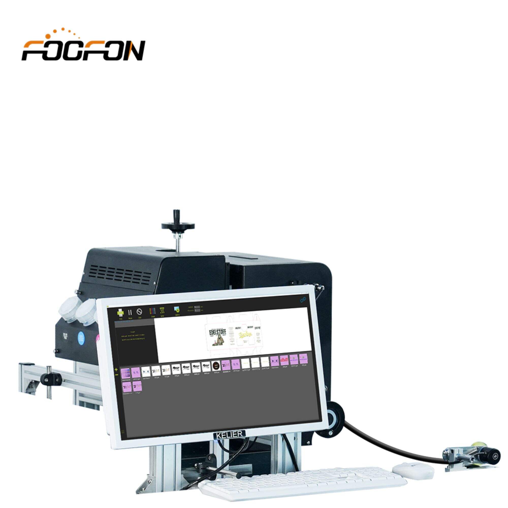 Foofon Harga Pabrik Printer Kotak Bergelombang Flatbed Printer One Pass Otomatis Printer Inkjet Digital Single Pass