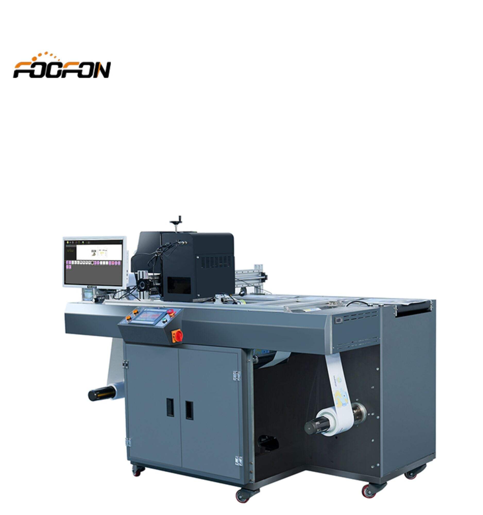 Foofon Hochwertiger automatischer Etikettendrucker. Digitaldrucker mit neuem Design, Single-Pass-Roll-to-Roll-Drucker