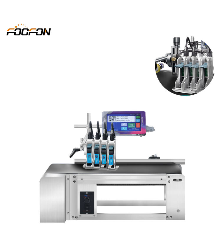 Foofon-impresora de inyección de tinta en línea, alta calidad, alta definición, para fecha de caducidad, código de lote, tiempo, máquina de codificación de número de serie