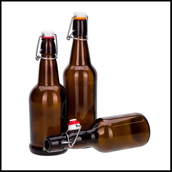 Многогранность бутылок для пива с качающейся крышкой