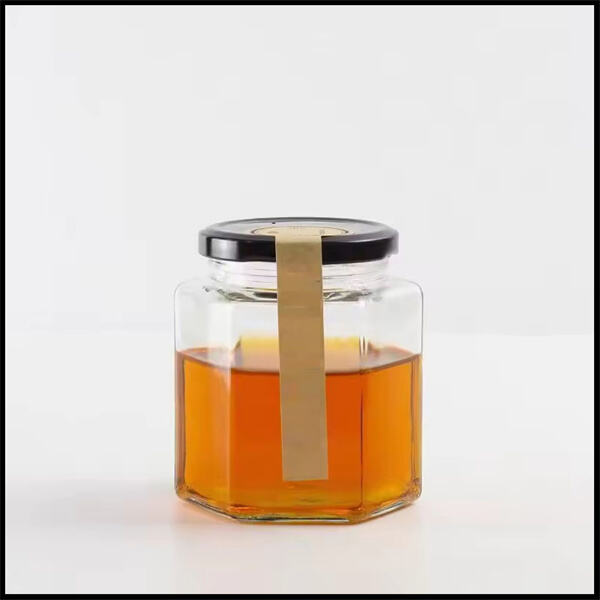 Glass Honey Jars Filled with Local Honey