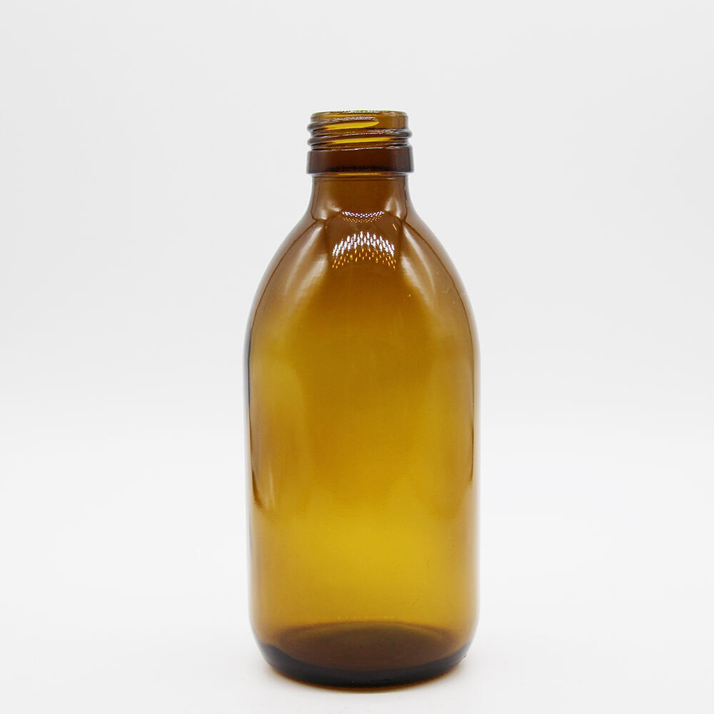 Pharmaceutical amber glass bottles for syrup DIN PP 28mm