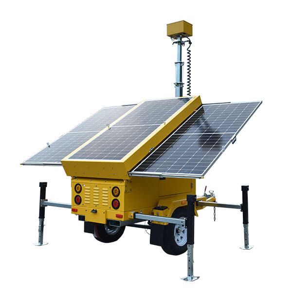Flexible surveillance options with a mobile solar CCTV trailer
