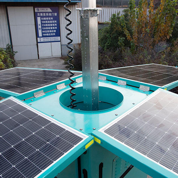 Use of Vertical Solar Light Tower