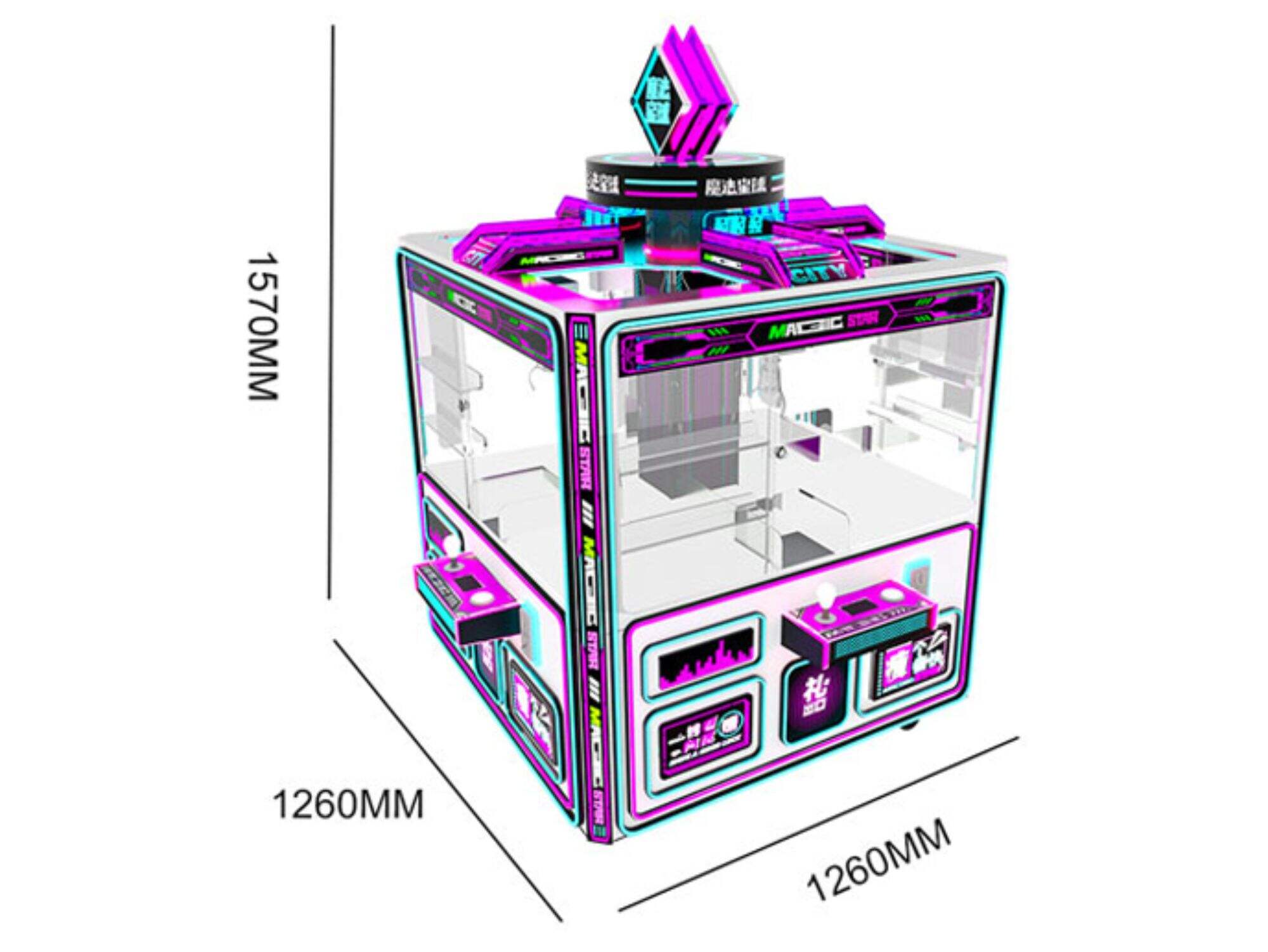 4 Players Magic Star Arcade Crane Claw Machine