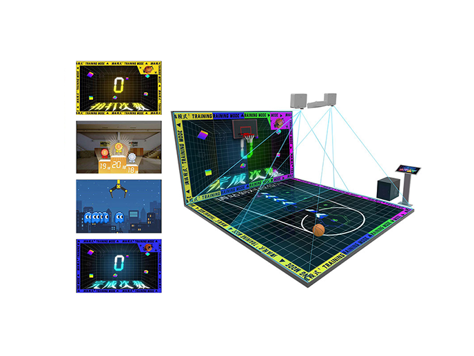 Indoor Arcade Basketball Machine With Projection Interactive