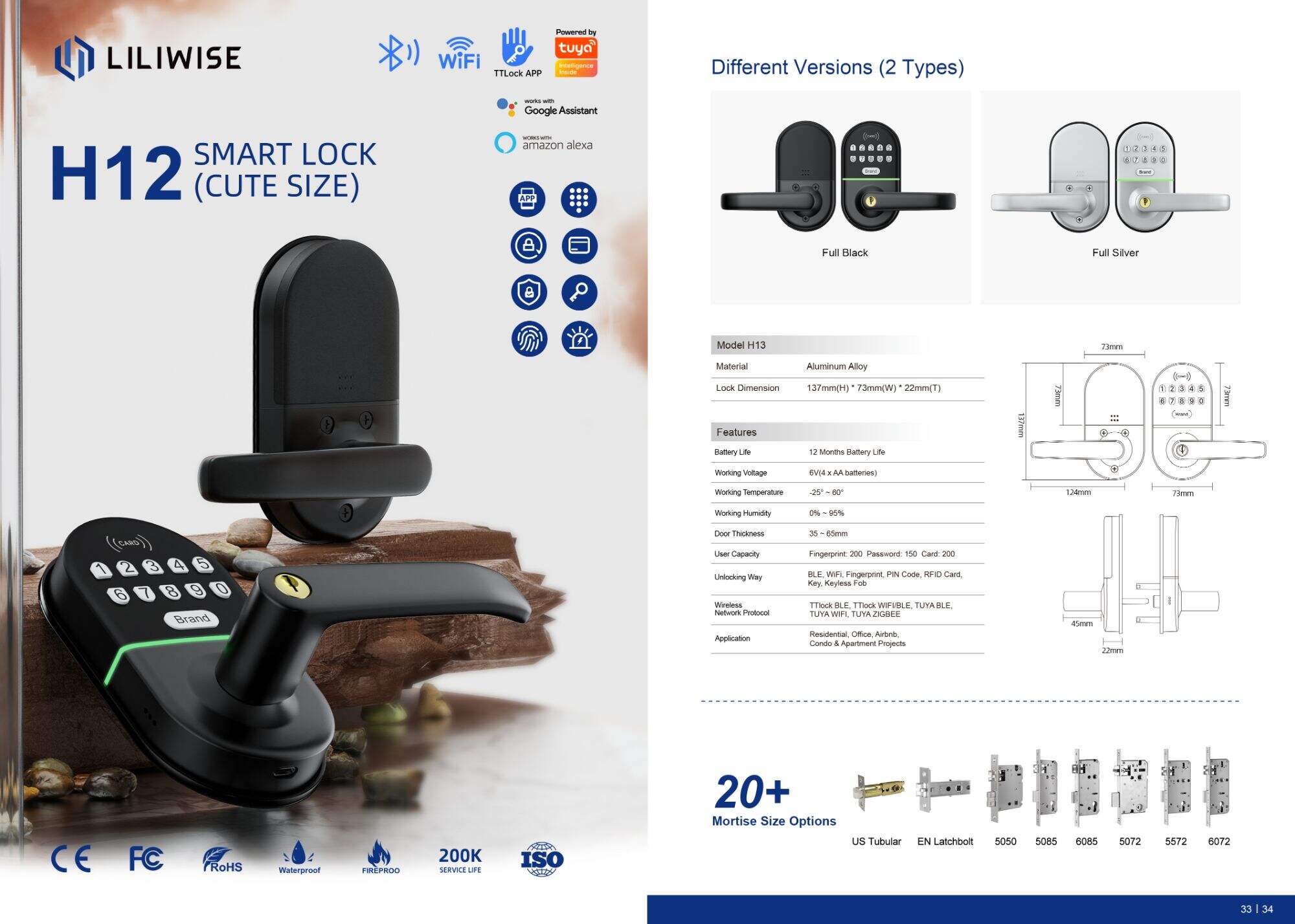 H12-Push-Button Smart Lock