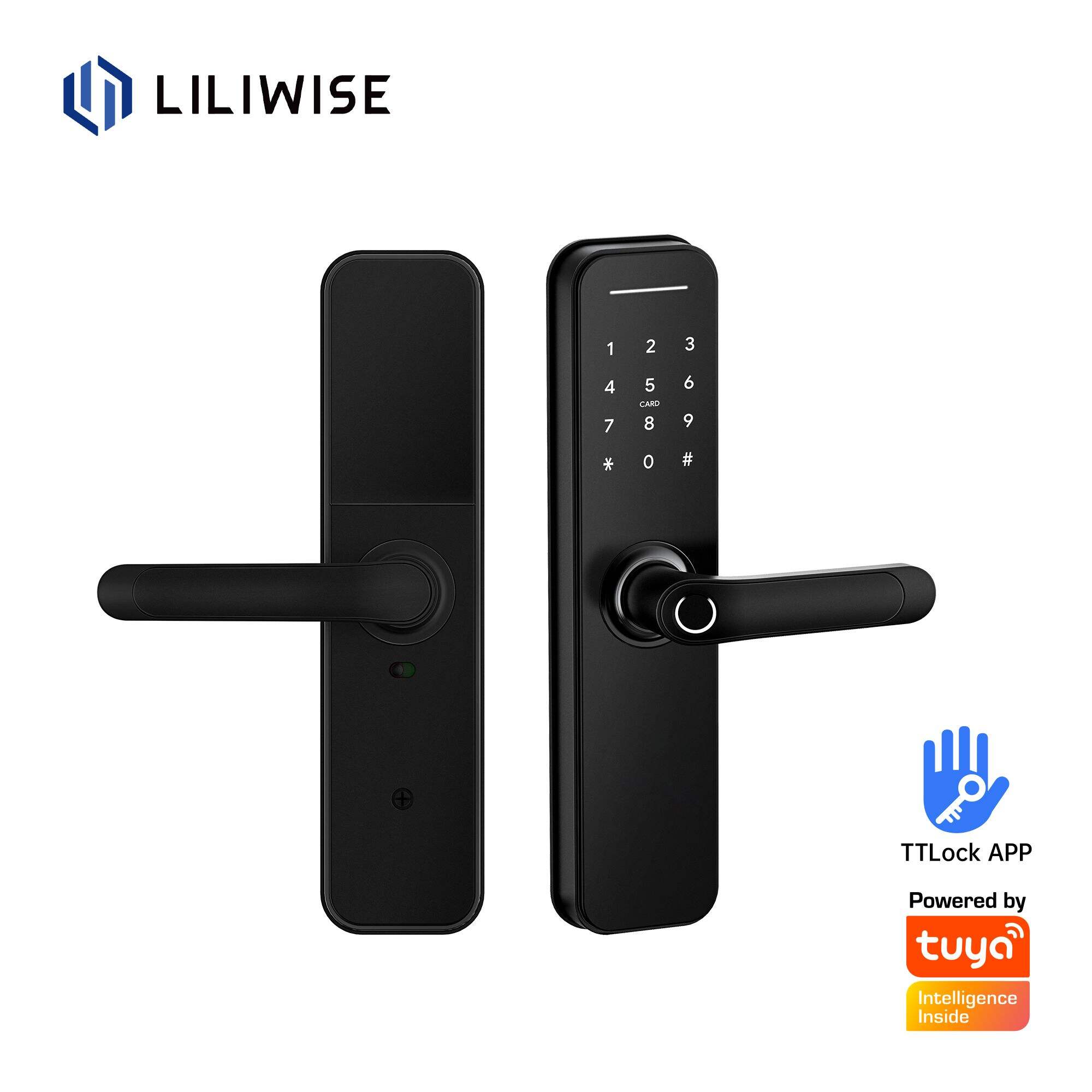 Wi-Fi Bluetooth Fingerprint Smart Door Lock with Handle APP Remote Control_H5