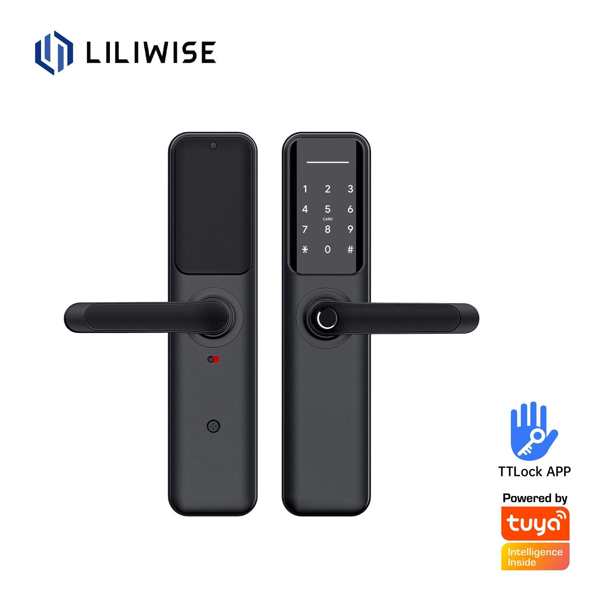 Liliwise Keypad Door Handle Lock with APP Wifi Fingerprint Bluetooth_H6