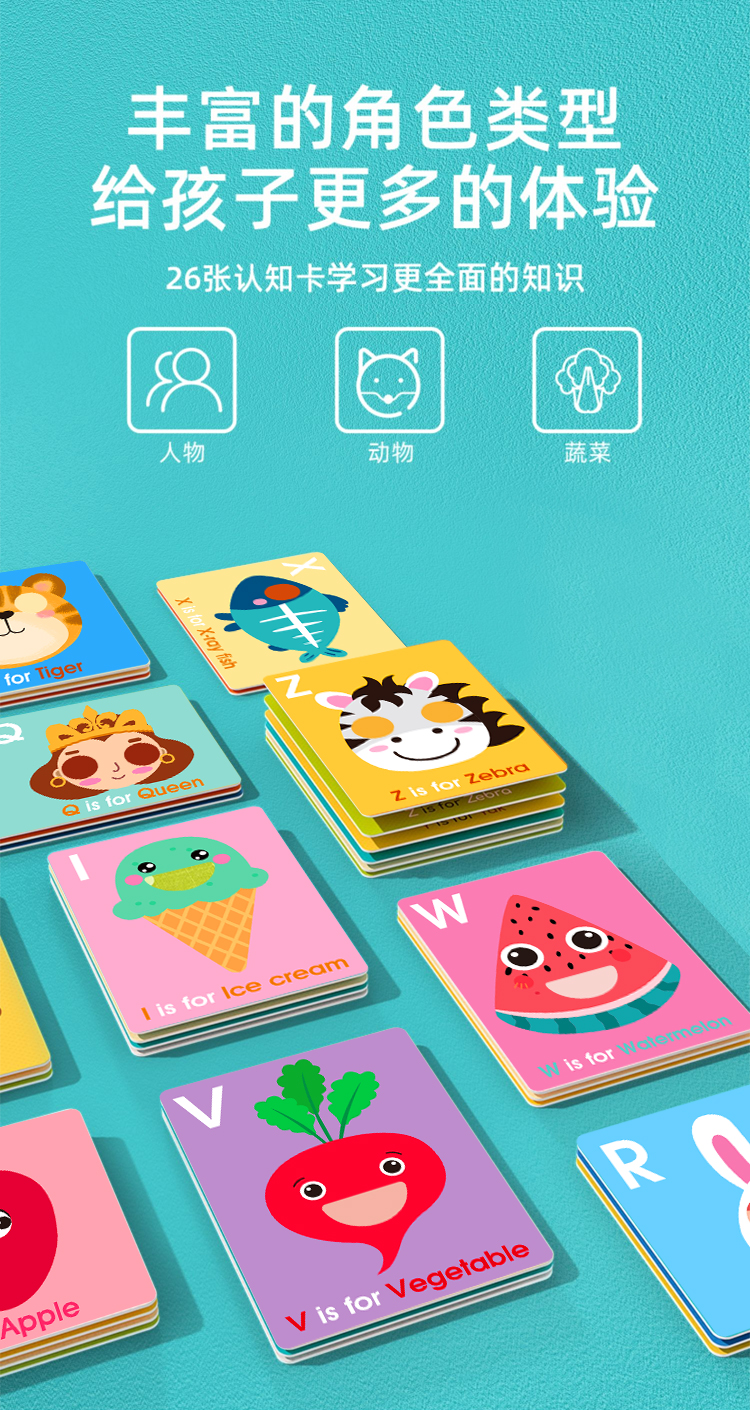 Keybaby Customized Jumbo Mask Flash Cards Cognitive Cards with Hardcover Box for Children details