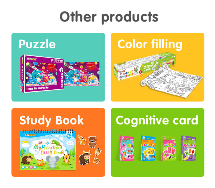 Customized Keybaby Educational Cute Coloring Animal Cartoon Playing Games 24 Pieces Jigsaw Puzzles Set Children Toys For Kids factory