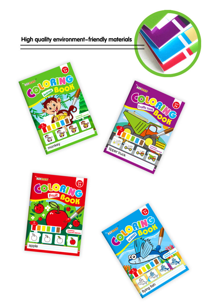 KEYBABY 4 Themes High Quality Russian Early Educational Children Coloring Book With Palette  Drawing Book Printing For Kids Toys manufacture