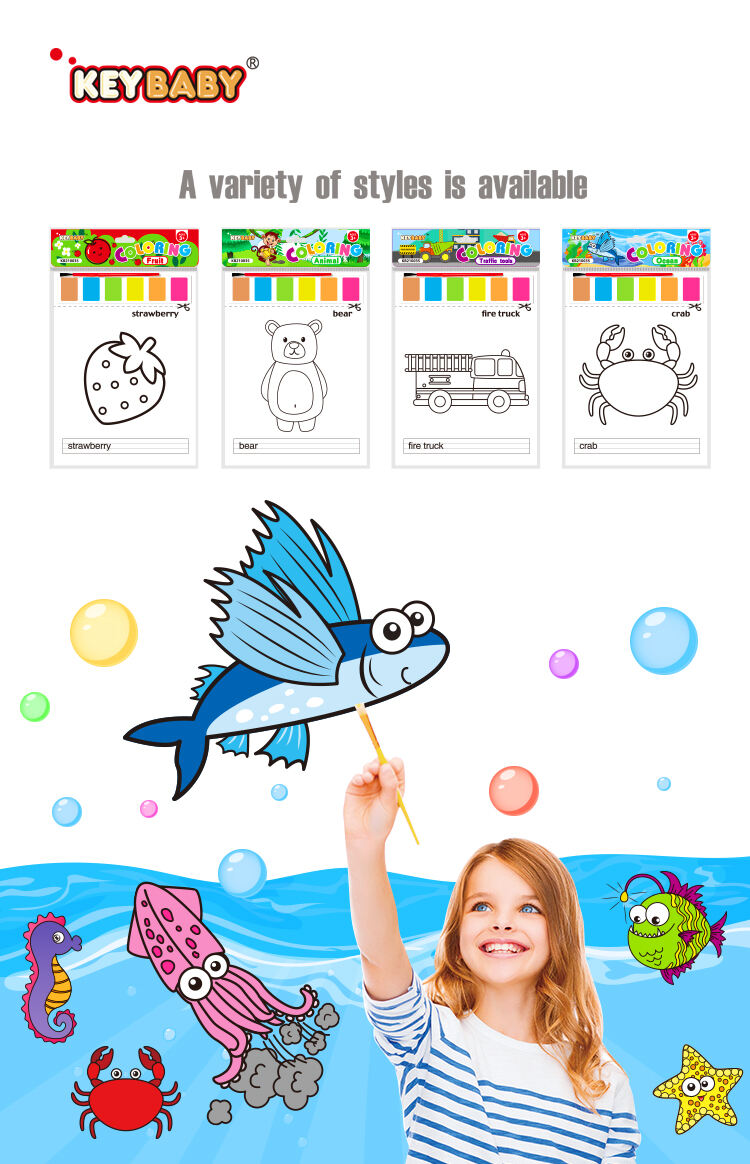 KEYBABY Custom 4-Themes Coloring Educational Drawing Book Printing With Letter Training Toys For Kids details